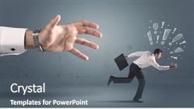  Presentation with concept - Cool new presentation theme with business person with hand drawn backdrop and a  colored foreground