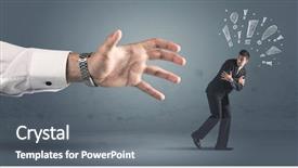  Presentation with medical robot hand and person - Colorful PPT theme enhanced with business person with hand drawn backdrop and a gray colored foreground