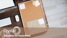  Presentation with noticeboard - Presentation theme enhanced with business person with noticeboard background and a coral colored foreground