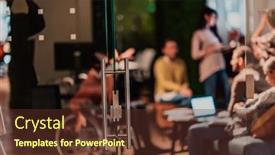  Presentation with virtual reality meeting - PPT layouts featuring business-persons-with-a-disability background and a tawny brown colored foreground