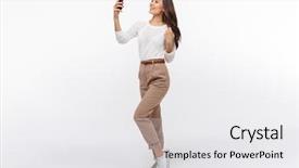  Presentation with asian - Presentation theme with business photographs - full length portrait background and a white colored foreground