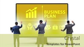  Presentation with logistics business plan - Slide set with business-plan-concept-with-businessman background and a yellow colored foreground