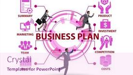  Presentation with business plan - Amazing PPT theme having business-plan-concept-with-businessman backdrop and a pink colored foreground
