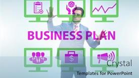  Presentation with business plan - Presentation design featuring business-plan-concept-with-businessman background and a light blue colored foreground