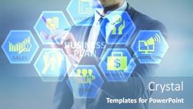  Presentation with logistics business plan - PPT layouts enhanced with business-plan-concept-with-businessman background and a teal colored foreground