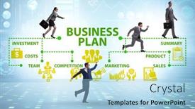  Presentation with business plan cover page images - Slides with business-plan-concept-with-businessman background and a light blue colored foreground