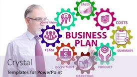  Presentation with restaurant business plan - Slides consisting of business-plan-concept-with-businessman background and a light blue colored foreground