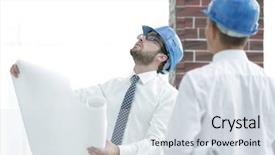  Presentation with foreman - Cool new slide set with business plan webside builder - architect and construction foreman backdrop and a  colored foreground