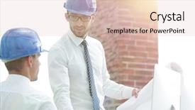  Presentation with foreman - Amazing theme having business plan webside builder - architect and construction foreman backdrop and a  colored foreground