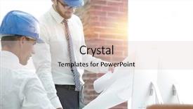  Presentation with foreman - PPT layouts consisting of business plan webside builder - architect and construction foreman background and a  colored foreground