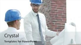  Presentation with foreman - Amazing slides having business plan webside builder - architect and construction foreman backdrop and a  colored foreground