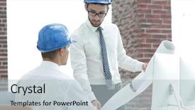  Presentation with building - PPT layouts enhanced with business plan webside builder - architect and engineer considering background and a  colored foreground