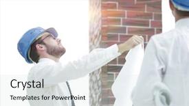  Presentation with foreman - Audience pleasing presentation consisting of business plan webside builder - architect and the foreman backdrop and a  colored foreground