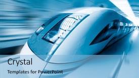  Presentation with blur - Colorful slide deck enhanced with business platform - background of the high-speed train backdrop and a light blue colored foreground