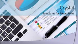  Presentation with financial - Colorful presentation enhanced with business plen - financial paper charts and graphs backdrop and a  colored foreground