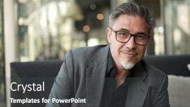  Presentation with office - Slides enhanced with business-portrait-businessman-in-office background and a dark gray colored foreground