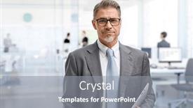  Presentation with corporate - Presentation design consisting of business-portrait-happy-confident-businessman background and a  colored foreground