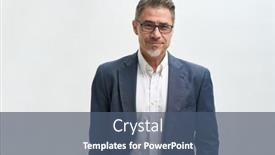  Presentation with entrepreneur - Presentation design with business-portrait-of-confident-businessman background and a ocean colored foreground