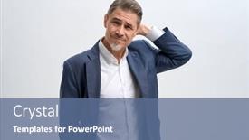  Presentation with entrepreneur - Slide set featuring business-portrait-of-confident-businessman background and a ocean colored foreground