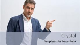  Presentation with entrepreneur - Presentation theme having business-portrait-of-confident-businessman background and a light blue colored foreground