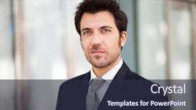  Presentation with outdoors - PPT layouts featuring business portraits - portrait of an handsome businessman background and a wine colored foreground