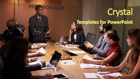  Presentation with black business - Theme consisting of business presentation - black businessman standing to address background and a tawny brown colored foreground
