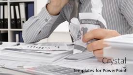  Presentation with tears - Cool new slides with business-problem-concept-disappointed-businessman backdrop and a light gray colored foreground