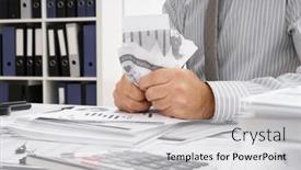  Presentation with tears - Cool new PPT theme with business-problem-concept-disappointed-businessman backdrop and a light gray colored foreground