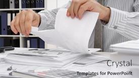  Presentation with tears - Colorful presentation theme enhanced with business-problem-concept-disappointed-businessman backdrop and a light gray colored foreground