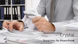  Presentation with tears - Slide deck consisting of business-problem-concept-disappointed-businessman background and a light gray colored foreground