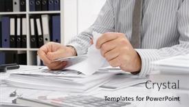  Presentation with tears - Beautiful PPT theme featuring business-problem-concept-disappointed-businessman backdrop and a light gray colored foreground