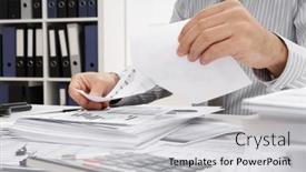  Presentation with tears - PPT theme having business-problem-concept-disappointed-businessman background and a light gray colored foreground