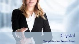  Presentation with cute - Cool new presentation theme with business professional make a deal backdrop and a light blue colored foreground