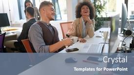  Presentation with diverse business people - Presentation enhanced with business-professionals-people-having background and a seafoam green colored foreground