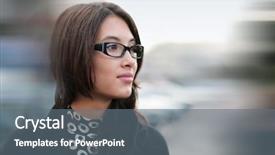  Presentation with outdoor movie - Beautiful PPT layouts featuring business profile - portrait of beautiful young businesswoman backdrop and a gray colored foreground