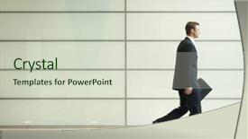  Presentation with business profile - Colorful presentation enhanced with business profile - side view of young businessman backdrop and a soft green colored foreground