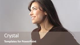  Presentation with puzzle pieces beautiful - Cool new presentation with business profile - smiling beautiful woman backdrop and a gray colored foreground