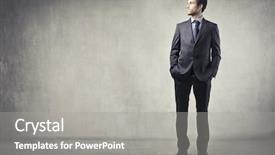  Presentation with business profile - Audience pleasing theme consisting of business profile - young businessman backdrop and a gray colored foreground