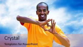  Presentation with business profile - Presentation theme featuring business profile africa - headshot of a black man background and a  colored foreground