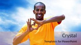  Presentation with black-man - Presentation enhanced with business profile africa - headshot of a black man background and a  colored foreground