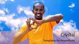  Presentation with business profile - Colorful slide deck enhanced with business profile africa - headshot of a black man backdrop and a  colored foreground