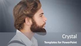  Presentation with hr digital - Audience pleasing PPT layouts consisting of business profile frames - digital composite of man backdrop and a gray colored foreground