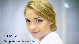  Presentation with child girl reading a book - PPT layouts having business profile frames - face portrait of a serious background and a  colored foreground