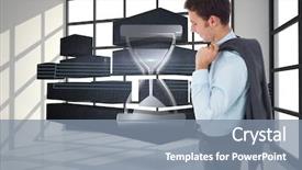  Presentation with kids room children smile - PPT layouts enhanced with business profile frames - smiling businessman holding his jacket background and a seafoam green colored foreground