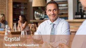  Presentation with lunch - Slide deck with business project man in formal background and a  colored foreground