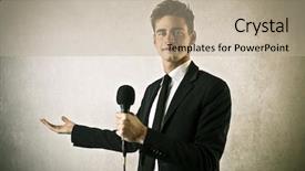  Presentation with young marines - Presentation design consisting of business proposal - young showman background and a  colored foreground