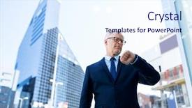  Presentation with smart city - Presentation having business punctuality and people concept background and a sky blue colored foreground