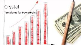  Presentation with quarter - Beautiful PPT theme featuring business quarter report - dollar diagram isolated on white backdrop and a  colored foreground