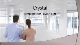  Presentation with space - Audience pleasing slide deck consisting of business relocation - rear view of businessman backdrop and a light gray colored foreground