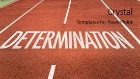  Presentation with objective - Presentation theme consisting of objective tracking - determination written on running track background and a red colored foreground